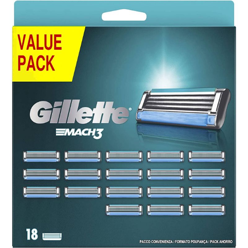 Foto van Gillette mach3 scheermesjes voordeelpak - 18 stuks