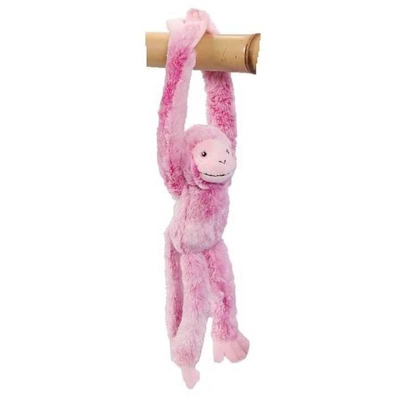 Foto van Pluche knuffel hangaapje roze 32 cm - knuffel bosdieren