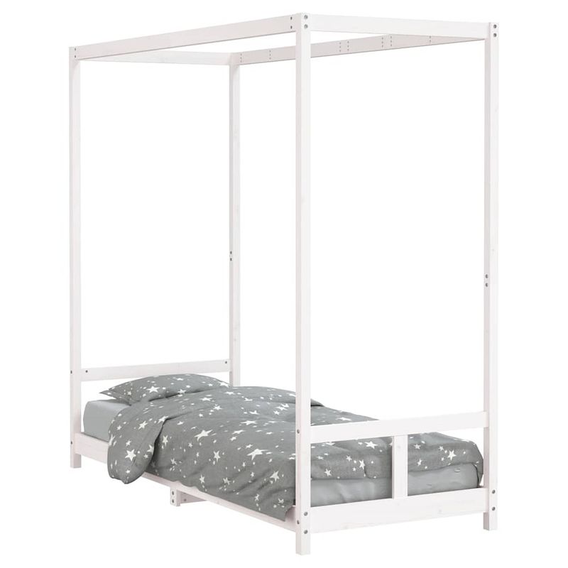 Foto van Vidaxl kinderbedframe 80x200 cm massief grenenhout wit