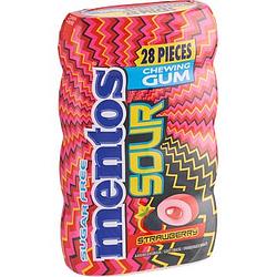 Foto van Mentos gum sour strawberry suikervrij pot 28 stuks bij jumbo