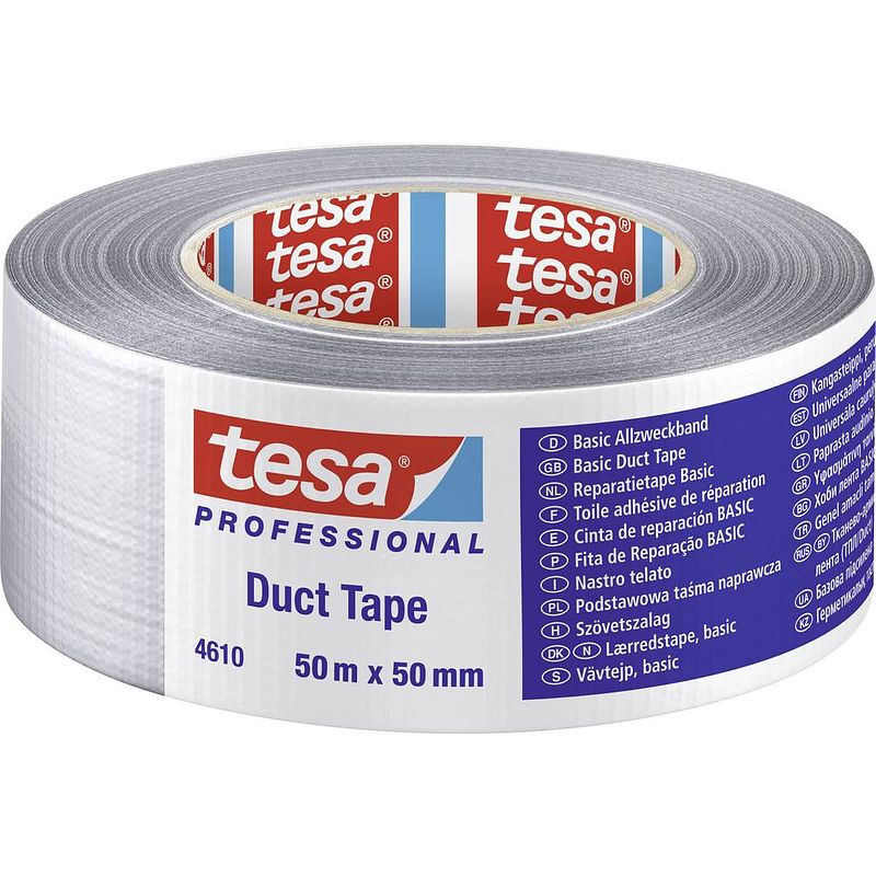 Foto van Tesa tesa 04610-00000-00 textieltape tesa professional zilver (l x b) 50 m x 50 mm 1 stuk(s)