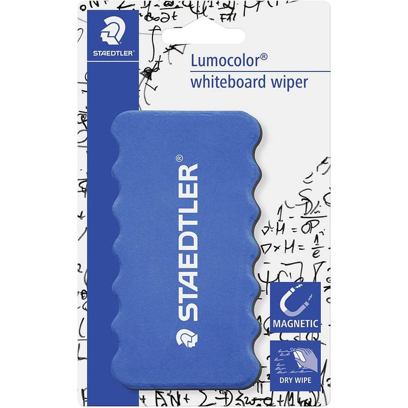 Foto van Staedtler whiteboard bordwisser lumocolor whiteboard wiper 652 (b x h) 107 mm x 57 mm blauw