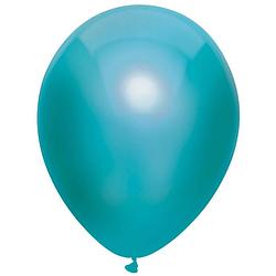 Foto van 10x turquoise blauwe metallic ballonnen 30 cm