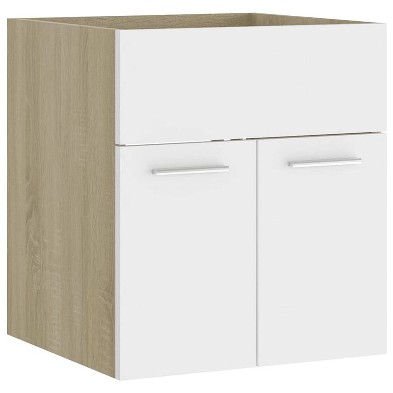 Foto van The living store badkaast - spaanplaat - 41 x 38.5 x 46 cm - wit - sonoma eiken