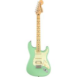 Foto van Fender american performer stratocaster hss satin surf green mn met gigbag