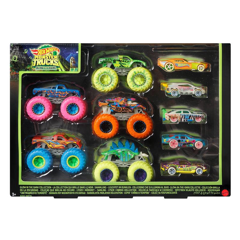 Foto van Hot wheels monster trucks glow in the dark 10-pack