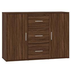 Foto van Vidaxl dressoir 91x29,5x65 cm bewerkt hout bruineikenkleurig