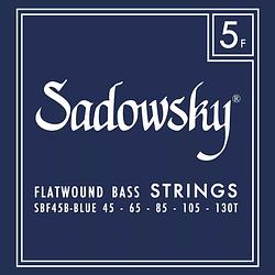 Foto van Sadowsky blue label sbf 45b st. flat/taperwound 45-130 snarenset voor 5-snarige elektrische bas