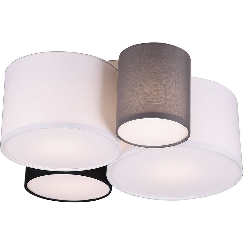 Foto van Led plafondlamp - plafondverlichting - trion hotia - e27 fitting - 4-lichts - rond - meerkleurig - aluminium