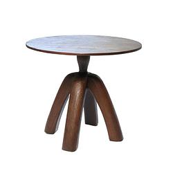 Foto van Giga meubel bijzettafel rond - bruin - hout - 50 cm - bijzettafel mia