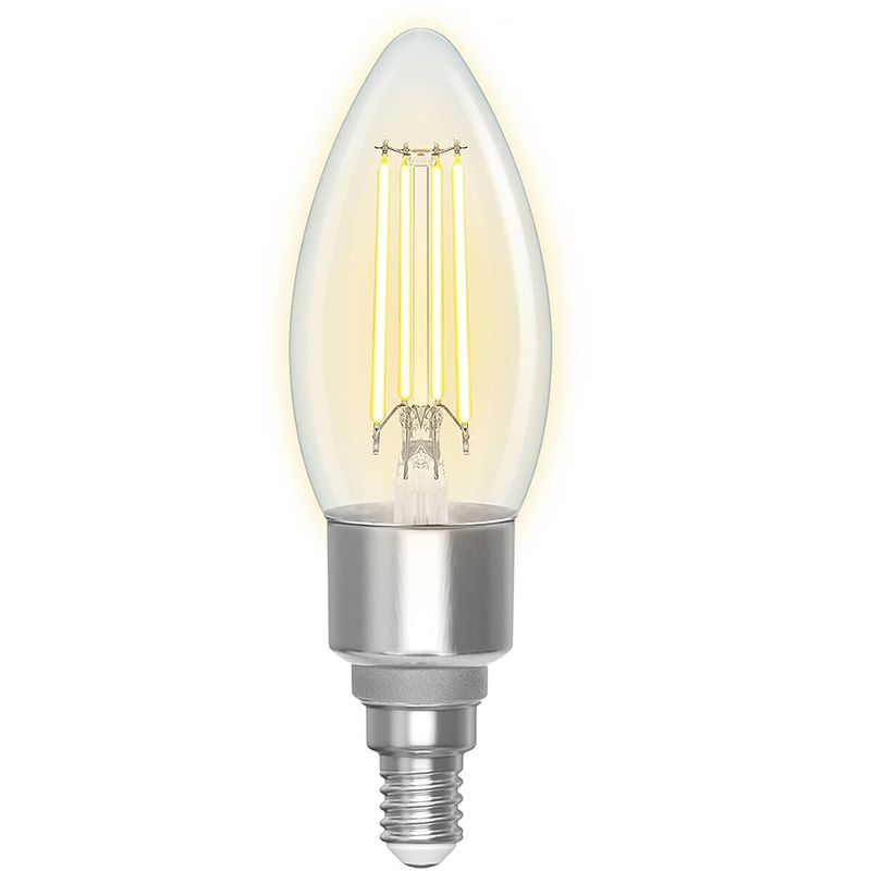 Foto van Led lamp - filament - smart led - aigi delano - bulb c35 - 4.5w - e14 fitting - slimme led - wifi led + bluetooth -