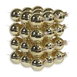 Foto van 36x gouden glazen kerstballen 4 cm glans - kerstbal