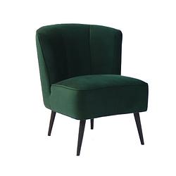 Foto van Bronx71 velvet fauteuil lyla donkergroen.