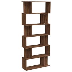 Foto van The living store klassieke boekenkast - bruineiken - 80x24x192 cm - duurzaam hout - voldoende opbergruimte