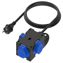 Foto van Pce 9430409 stopcontactsplitter 3-voudig zwart, blauw