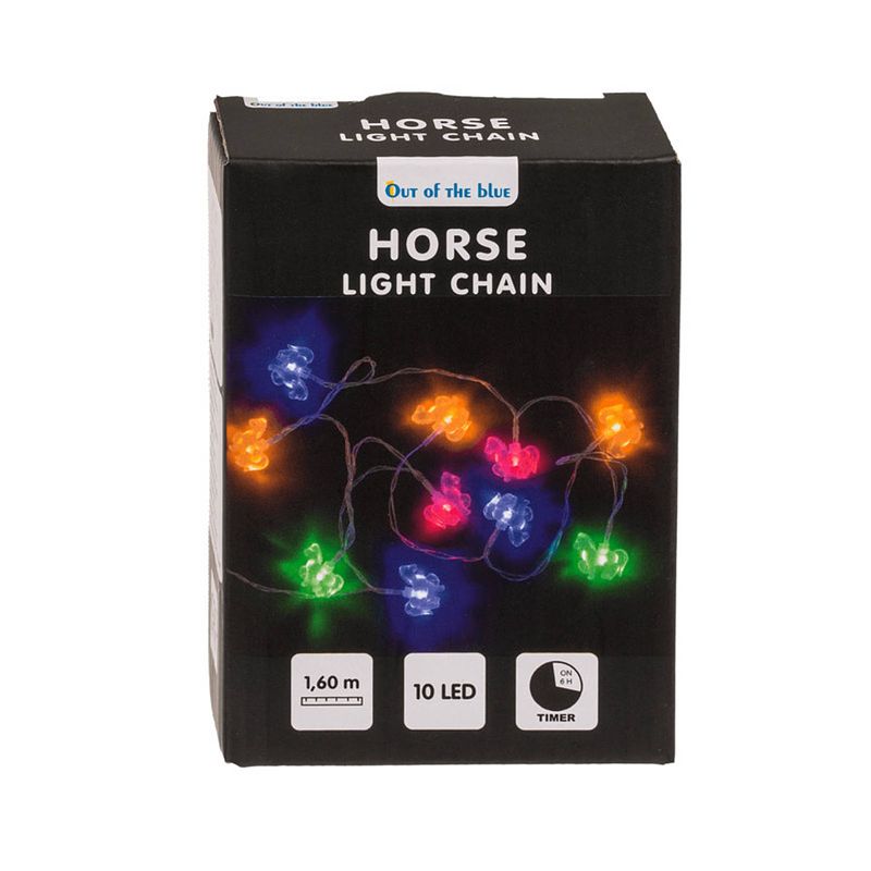 Foto van Lichtsnoer - paarden thema - 160 cm - batterij - gekleurd- verlichting - lichtsnoeren