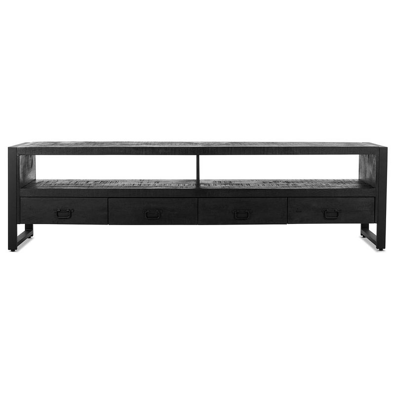 Foto van Benoa britt 4 drawer tv cabinet black 220 cm