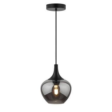 Foto van Hanglamp lola - smoke metaal/glas - 150xø19 cm - leen bakker