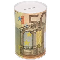 Foto van Metalen spaarpot 50 euro biljet 8 x 15 cm - spaarpotten