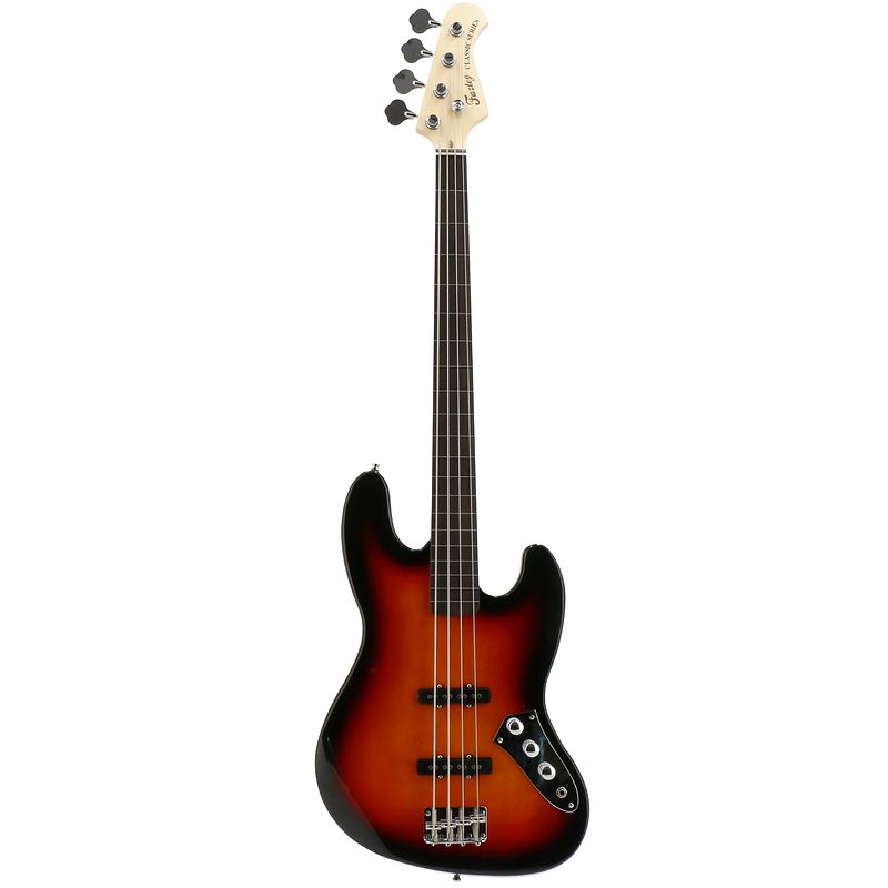 Foto van Fazley fjb218sb-fl sunburst elektrische fretloze basgitaar