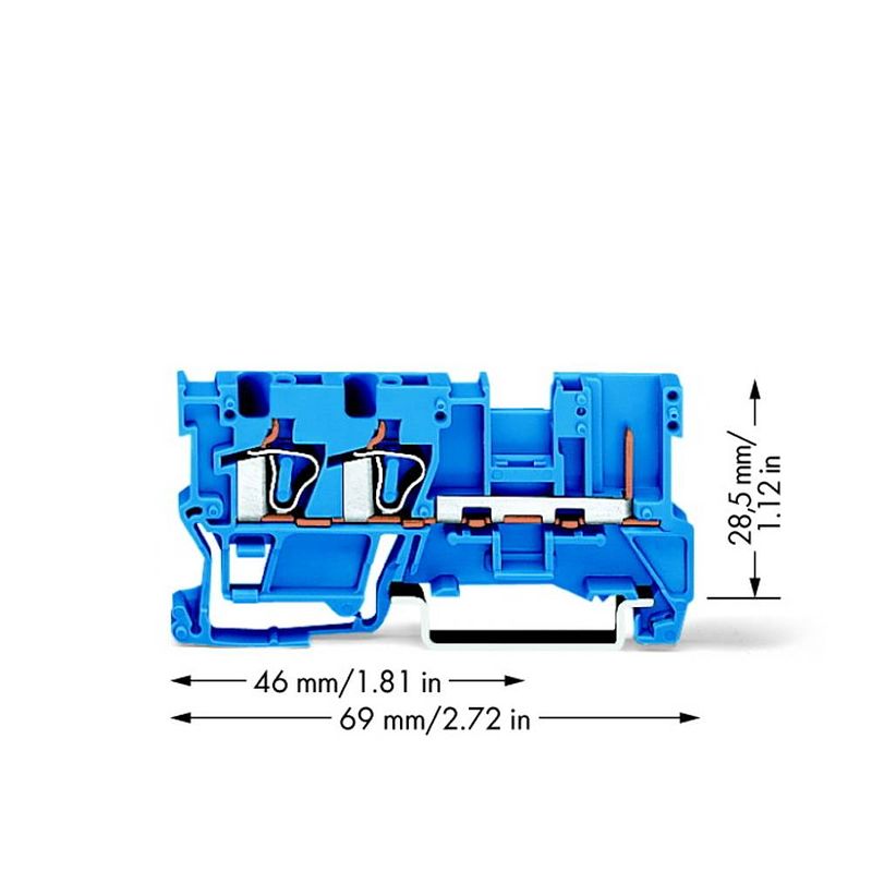 Foto van Wago 769-251/000-006 basisklem 5 mm spanveer toewijzing: n blauw 50 stuk(s)