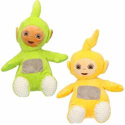 Foto van Set van 2x pluche teletubbies speelgoed knuffels dipsy en laa-laa 34 cm - knuffelpop