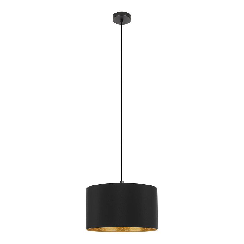 Foto van Eglo zaragoza hanglamp - e27 - ø 38 cm - zwart/goud