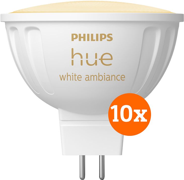 Foto van Philips hue spot white ambiance mr16 10-pack