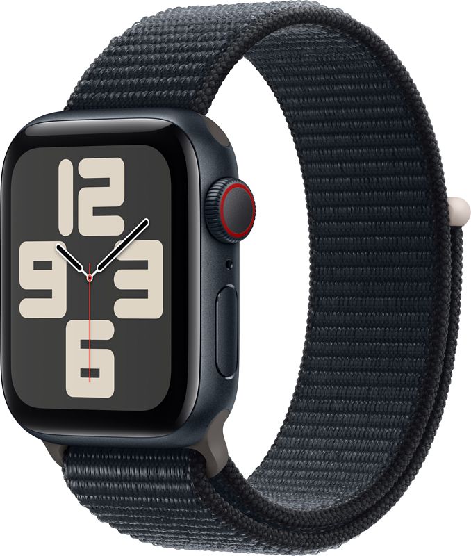 Foto van Apple watch se (2022) 4g 40mm midnight aluminium sport loop