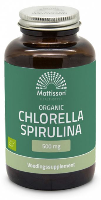 Foto van Mattisson healthstyle organic chlorella spirulina tabletten