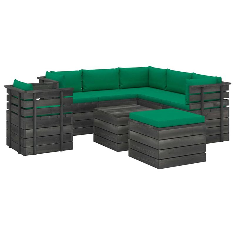 Foto van Vidaxl 8-delige loungeset met kussens pallet massief grenenhout