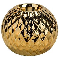 Foto van 1x gouden theelichthouders/waxinelichthouders diamond 9,7 cm - waxinelichtjeshouders