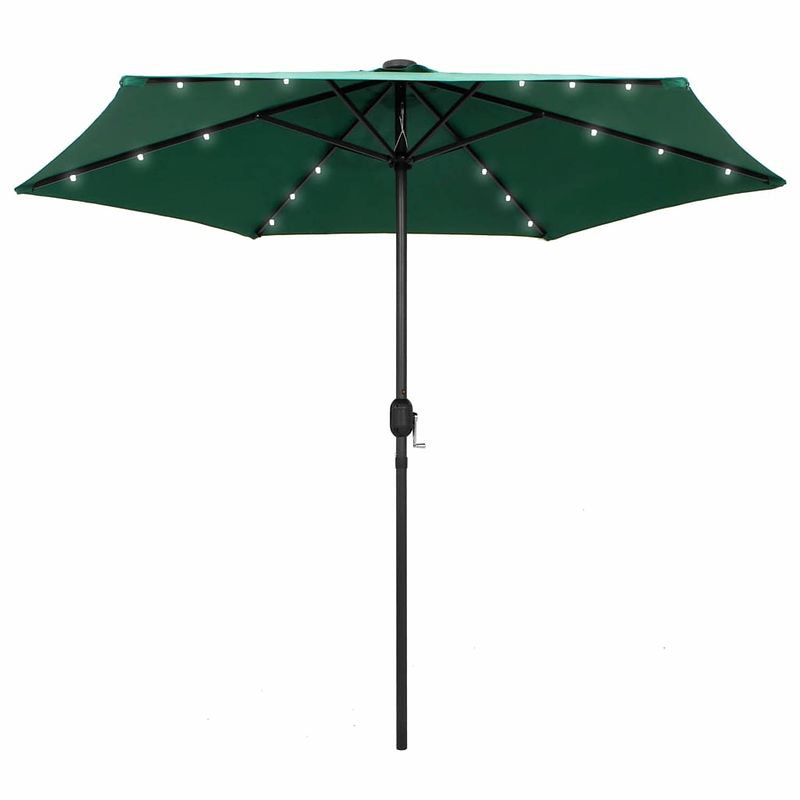 Foto van Vidaxl parasol met led-verlichting en aluminium paal 270 cm groen