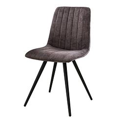 Foto van Anli style stoel velvet straight stitch - grijs velours