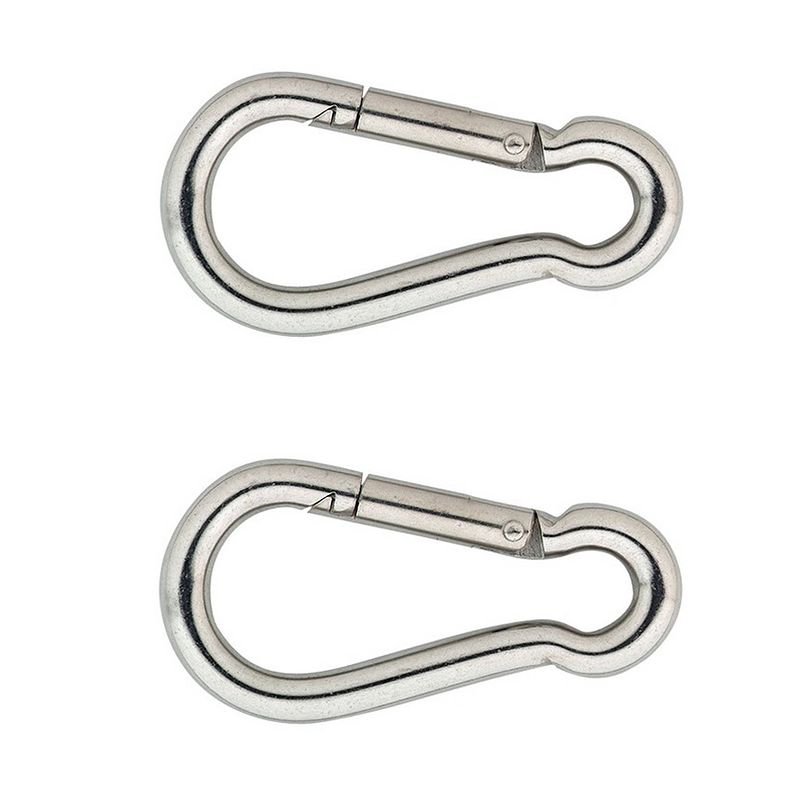 Foto van 2x stuks snaphook / karabijnhaak / snaphooks rvs 7 cm - karabijnhaken