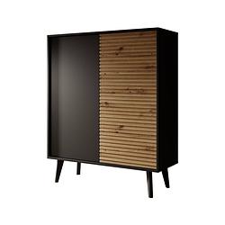 Foto van Meubella dressoir palladium - eiken - zwart - 104 cm - hoog