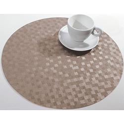 Foto van Wicotex-placemats dijon taupe-rond-placemat easy to clean 12stuks