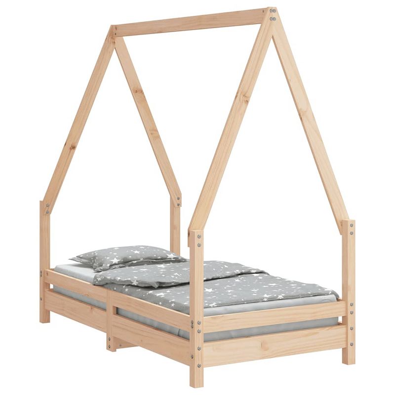 Foto van Vidaxl kinderbedframe 70x140 cm massief grenenhout