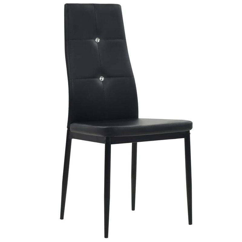 Foto van The living store eetkamerstoelen - set van 4 - zwart - 43 x 43.5 x 96 cm - kunstleer