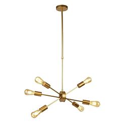 Foto van Moderne hanglamp - bussandri exclusive - metaal - modern - e27 - l: 53cm - voor binnen - woonkamer - eetkamer - goud