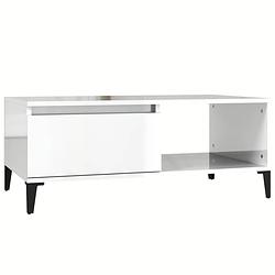 Foto van The living store salontafel industrieel - 90 x 50 x 36 cm - hoogglans wit