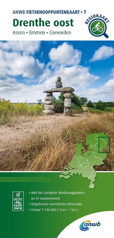 Foto van Fietsknooppuntenkaart drenthe oost 1:100.000 - anwb - paperback (9789018046804)