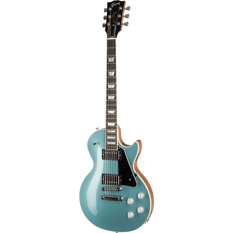 Foto van Gibson modern collection les paul modern faded pelham blue elektrische gitaar met koffer