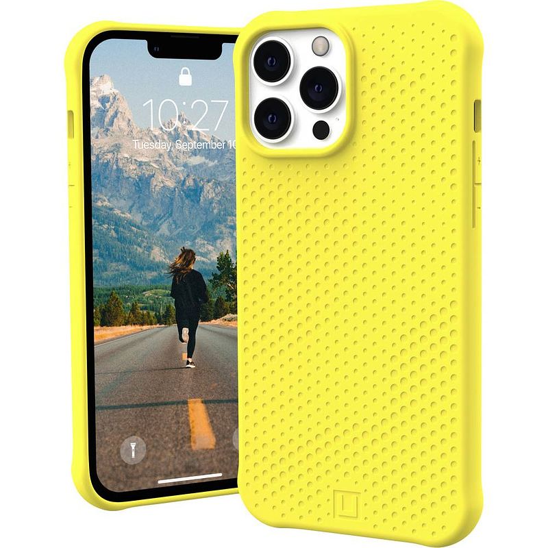 Foto van Urban armor gear dot case backcover apple iphone 13 pro max geel