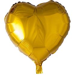 Foto van Wefiesta folieballon hartvorm 18 cm goud