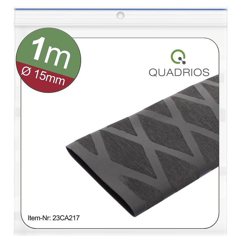Foto van Quadrios 23ca217 krimpkous zonder lijm zwart 15 mm 8 mm krimpverhouding:2:1 1 m