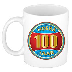 Foto van Verjaardag mok / beker hoera 100 jaar verjaardagscadeau - feest mokken