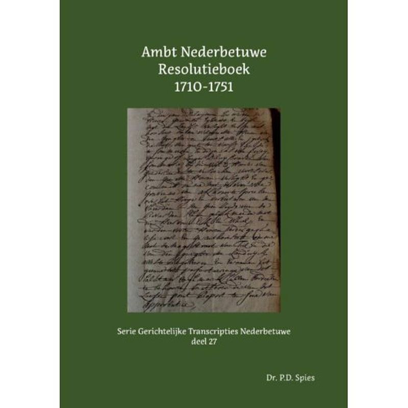 Foto van Ambt nederbetuwe resolutieboek 1710-1751 - serie