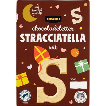 Foto van Jumbo chocoladeletter stracciatella wit s 65g