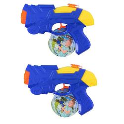 Foto van 2x waterpistolen/waterpistool blauw van 19 cm 30 ml kinderspeelgoed - waterpistolen